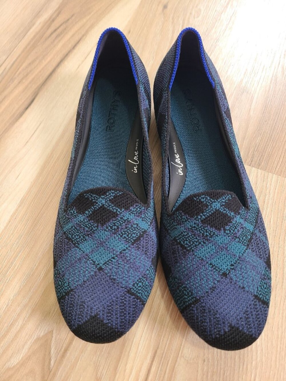 Rothy's The Loafer in Preppy Plaid Slip On Women's Flats Size 10 New